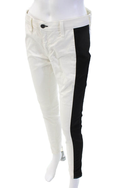 Rag & Bone Jean Unisex Cropped Ankle Striped Black Jeans Button Closure Size 30