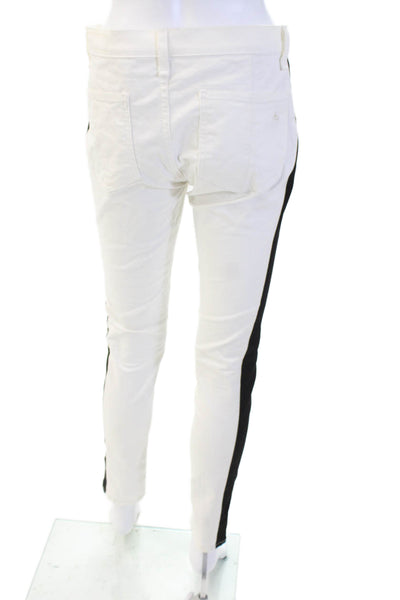 Rag & Bone Jean Unisex Cropped Ankle Striped Black Jeans Button Closure Size 30