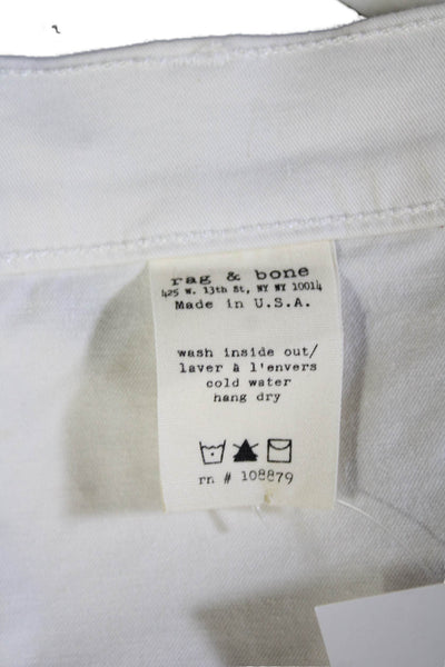 Rag & Bone Jean Unisex Cropped Ankle Striped Black Jeans Button Closure Size 30