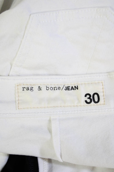 Rag & Bone Jean Unisex Cropped Ankle Striped Black Jeans Button Closure Size 30