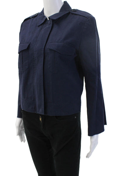 BB Dakota Womens Dark Blue Military Jacket Long Sleeve Collared Size S