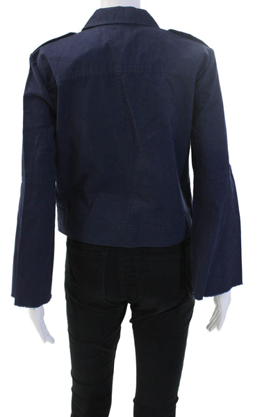 BB Dakota Womens Dark Blue Military Jacket Long Sleeve Collared Size S