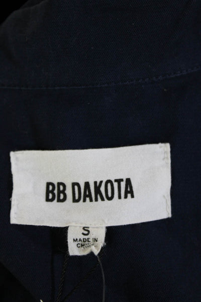BB Dakota Womens Dark Blue Military Jacket Long Sleeve Collared Size S