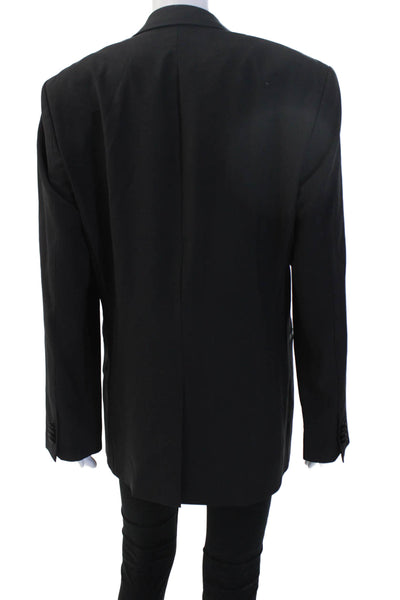 Boss Hugo Boss Mens Tuxedo Blazer Black Wool V Neck Long Sleeve Button Size M