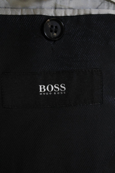 Boss Hugo Boss Mens Tuxedo Blazer Black Wool V Neck Long Sleeve Button Size M