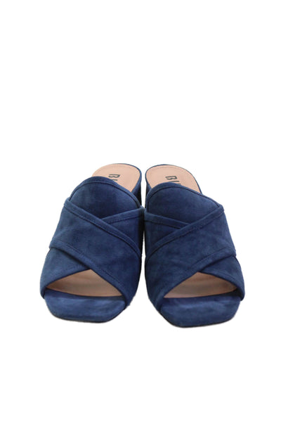 Bibi Lou Womens Open Toe Slip On Block Hania Denim Heels Blue Size EUR 41