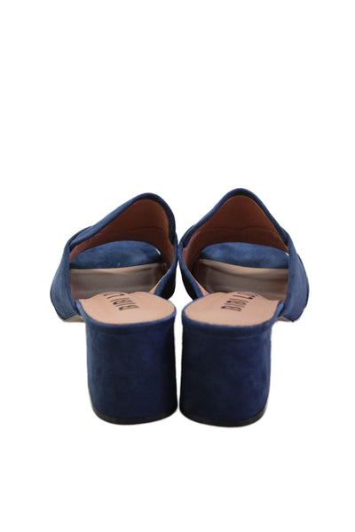 Bibi Lou Womens Open Toe Slip On Block Hania Denim Heels Blue Size EUR 41