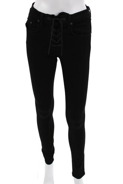 Rag & Bone Womens Skinny Jegging High Rise Black Size 24