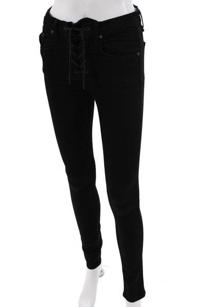 Rag & Bone Womens Skinny Jegging High Rise Black Size 24