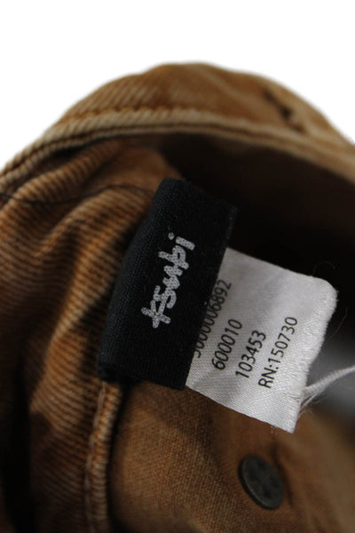 Ksubi Unisex Cropped Brown Jeans Mid Rise Button 29in Inseam Size 24