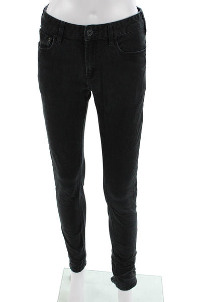 Scotch & Soda Unisex Skinny Black Jeans Mid-Rise Button Size 28