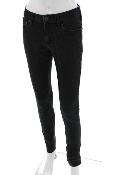 Scotch & Soda Unisex Skinny Black Jeans Mid-Rise Button Size 28