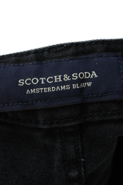 Scotch & Soda Unisex Skinny Black Jeans Mid-Rise Button Size 28