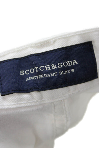 Scotch & Soda Unisex White Straight Leg Pants Mid Rise Size 28