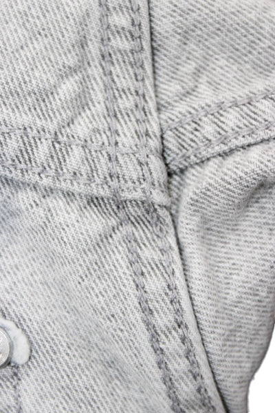 Zara Unisex Straight Gray Cotton Mid-Rise Jeans Size 10