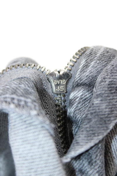 Zara Unisex Straight Gray Cotton Mid-Rise Jeans Size 10