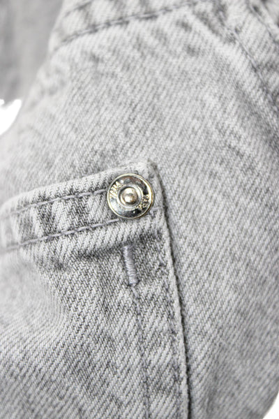 Zara Unisex Straight Gray Cotton Mid-Rise Jeans Size 10