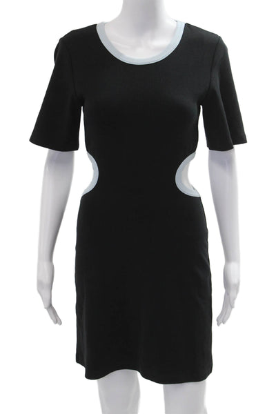Third Form Womens Bodycon Mini Dress Black Short Sleeve Round Neck Size 4