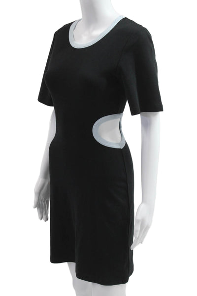 Third Form Womens Bodycon Mini Dress Black Short Sleeve Round Neck Size 4