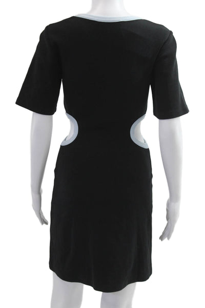 Third Form Womens Bodycon Mini Dress Black Short Sleeve Round Neck Size 4