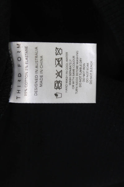 Third Form Womens Bodycon Mini Dress Black Short Sleeve Round Neck Size 4