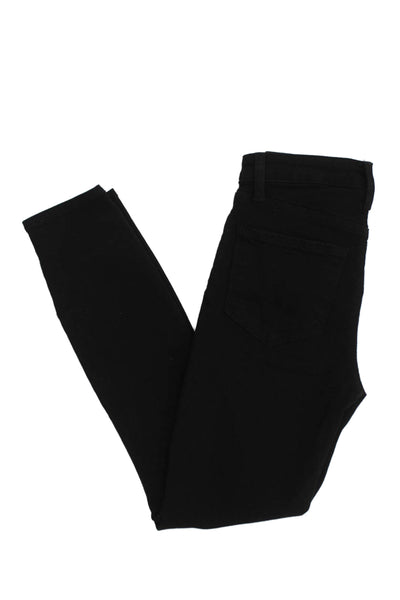 L'Agence Womens Skinny Jegging Black Mid Rise Button Size 23