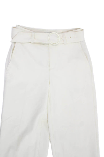 Club Monaco Women Dress Pants White Buckle Classic Size 00P