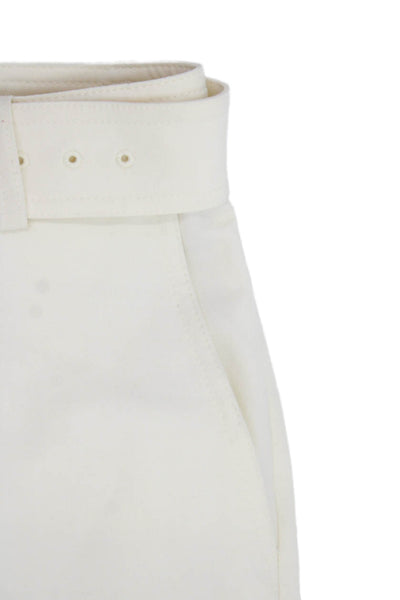 Club Monaco Women Dress Pants White Buckle Classic Size 00P