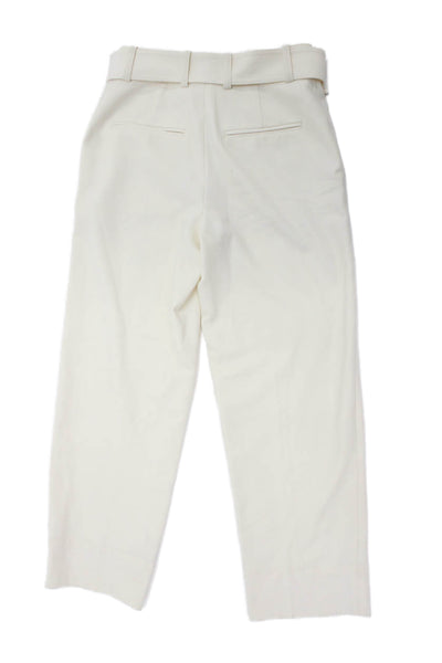 Club Monaco Women Dress Pants White Buckle Classic Size 00P