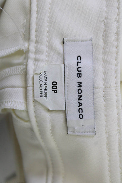 Club Monaco Women Dress Pants White Buckle Classic Size 00P