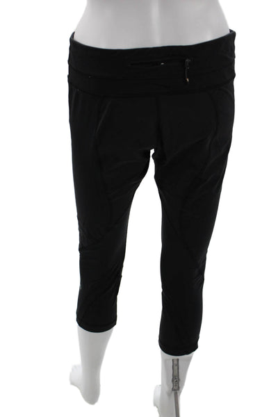 Lululemon Women Black Skull Graphic Capri Cropped Leggings Size 10