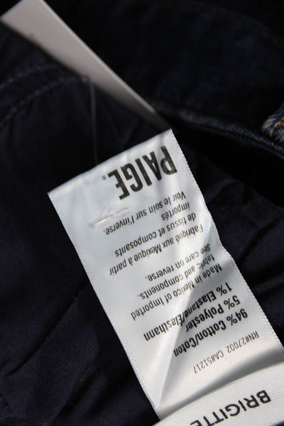 Paige Women Cropped Straight Dark Blue High Rise Jeans Size 28