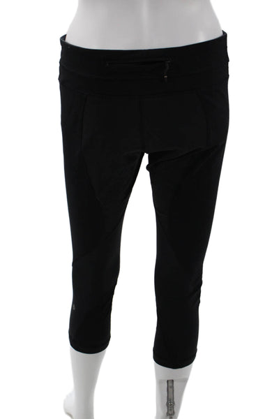 Lululemon Women Capri Cropped Skull Graphic Leggings Black Size 10