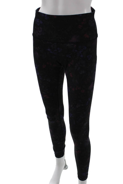 Lululemon Womens Ankle Jeggings Black Floral Nylon Blend Size 8