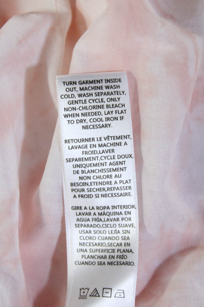 Splendid Women Basic Collared Pink Button-Up Blouse Long Sleeve Size S