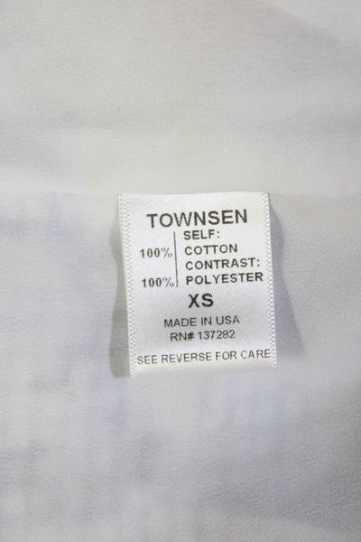 Townsen Womens Bomber Jacket White Cotton Floral Zip Size XS