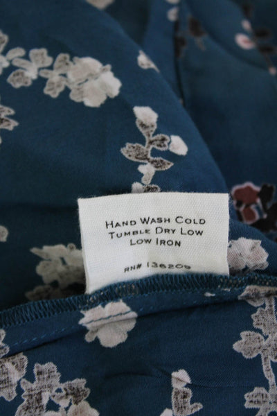 Hatch Women Maternity Tunic Long Sleeve Floral Dark Blue Viscose Fall Size 1