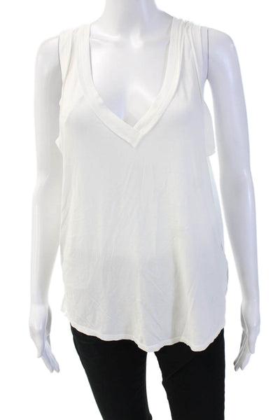 We The Free Womens Jersey V Neck Tank White Boho Viscose Size S