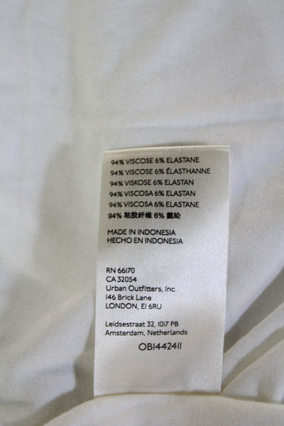 We The Free Womens Jersey V Neck Tank White Boho Viscose Size S