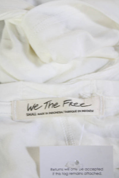 We The Free Womens Jersey V Neck Tank White Boho Viscose Size S