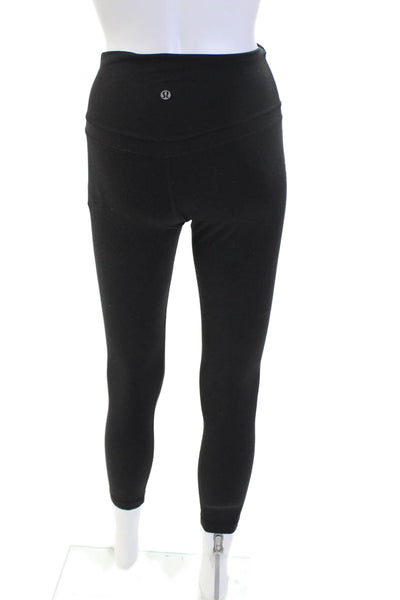 Lululemon Womens Ankle Leggings Black Nylon Blend Zip Size S