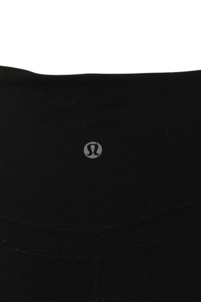 Lululemon Womens Ankle Leggings Black Nylon Blend Zip Size S
