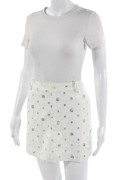 Zara Womens A-Line Mini Skort White Size XL