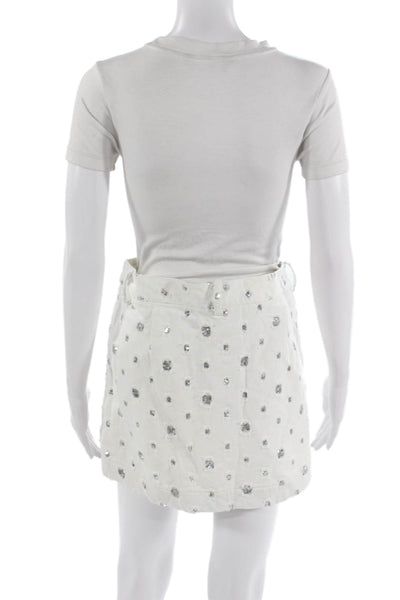 Zara Womens A-Line Mini Skort White Size XL