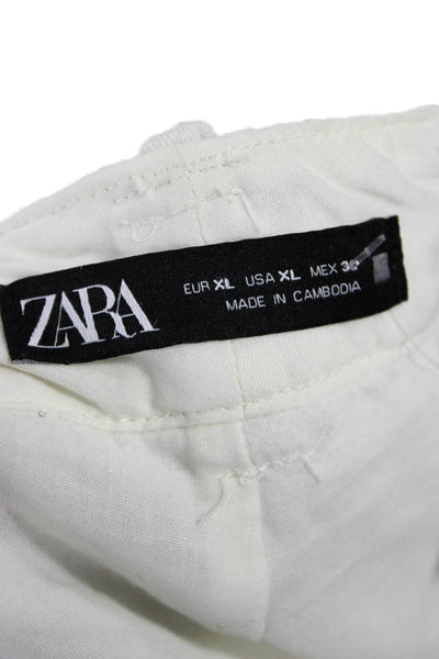 Zara Womens A-Line Mini Skort White Size XL