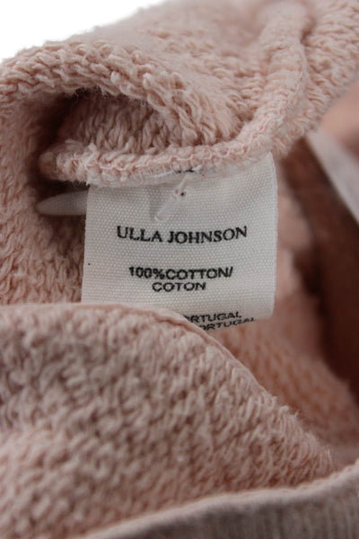 Ulla Johnson Womens Pink Cotton Zip Crew Neck Jacket Size L