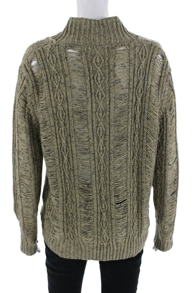 Rodarte Unisex Full Zip Beige Acrylic Long Sleeve Sweater Grunge Size L
