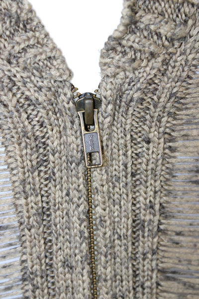 Rodarte Unisex Full Zip Beige Acrylic Long Sleeve Sweater Grunge Size L