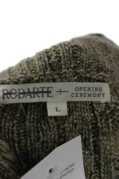 Rodarte Unisex Full Zip Beige Acrylic Long Sleeve Sweater Grunge Size L