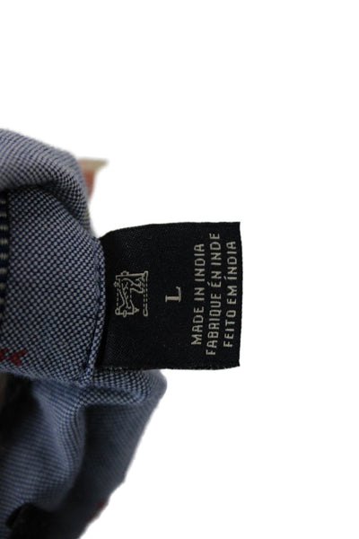 Scotch & Soda Mens Button-Down Blue Cotton Long Sleeve Shirt Size L